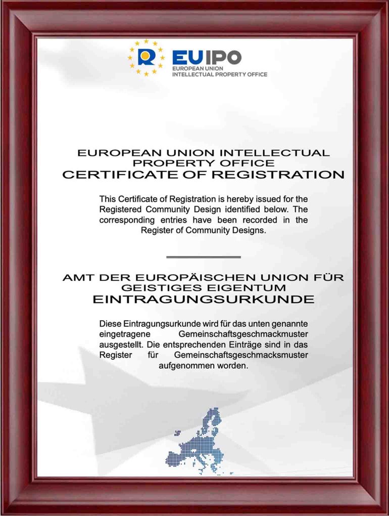 EU Appearance Patent Certificate
