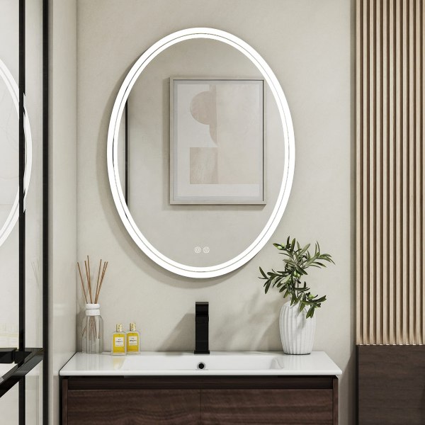 DP-Oval-010 28 x 20 inch Oval LED Bathroom Mirror