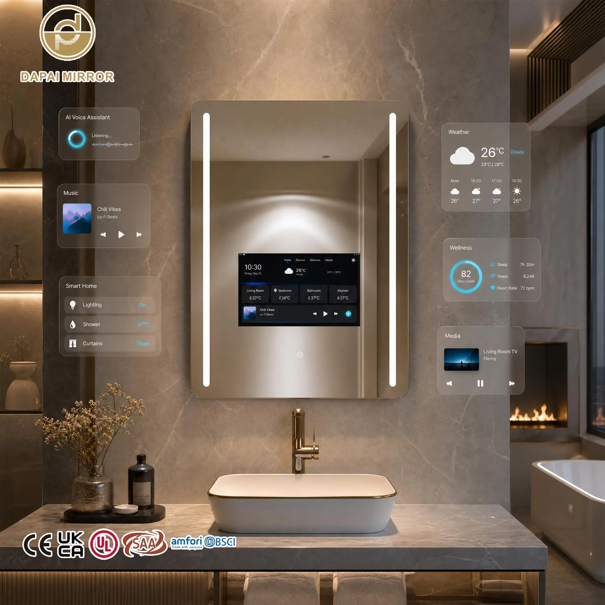 AI TV Bathroom Mirror