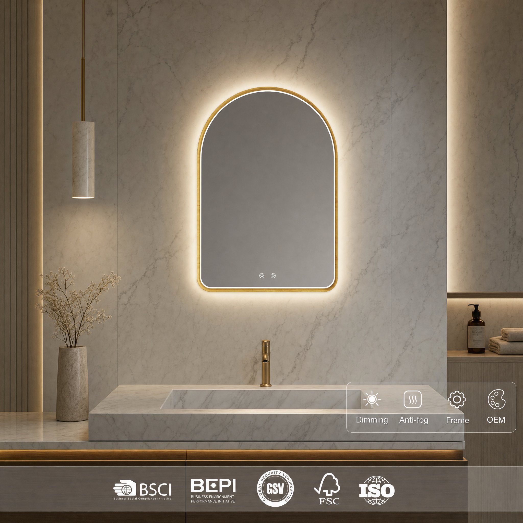 Arched Led Bathroom Mirror