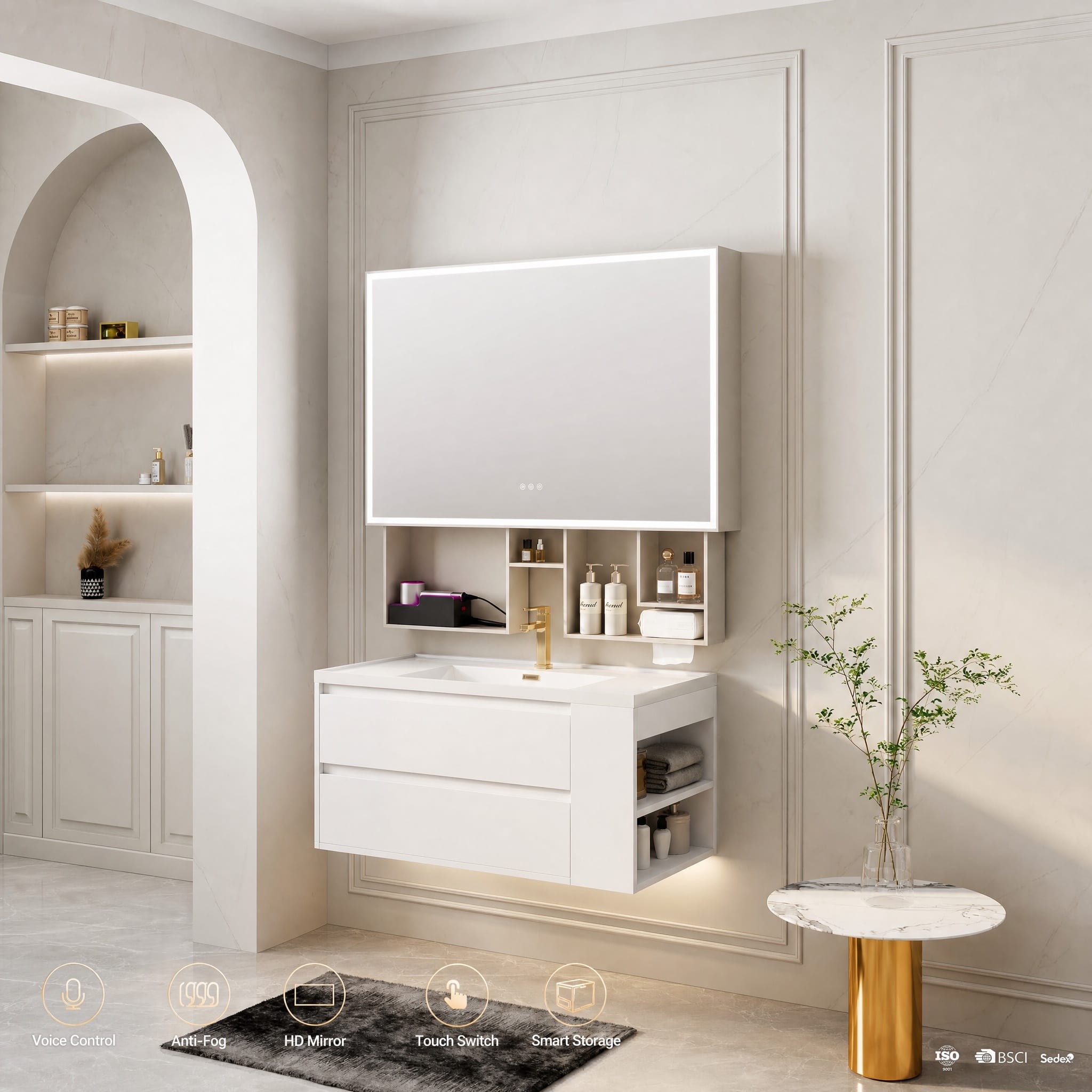 AI Bathroom Mirror Cabinet