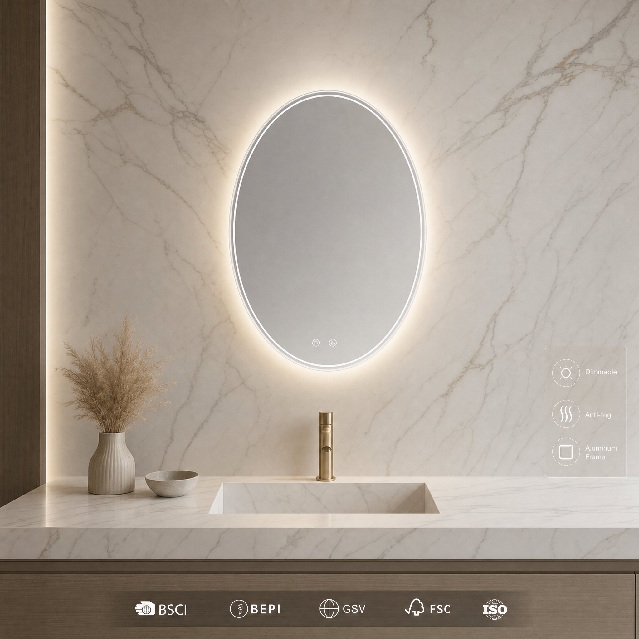 Oval Led Bathroom Mirror