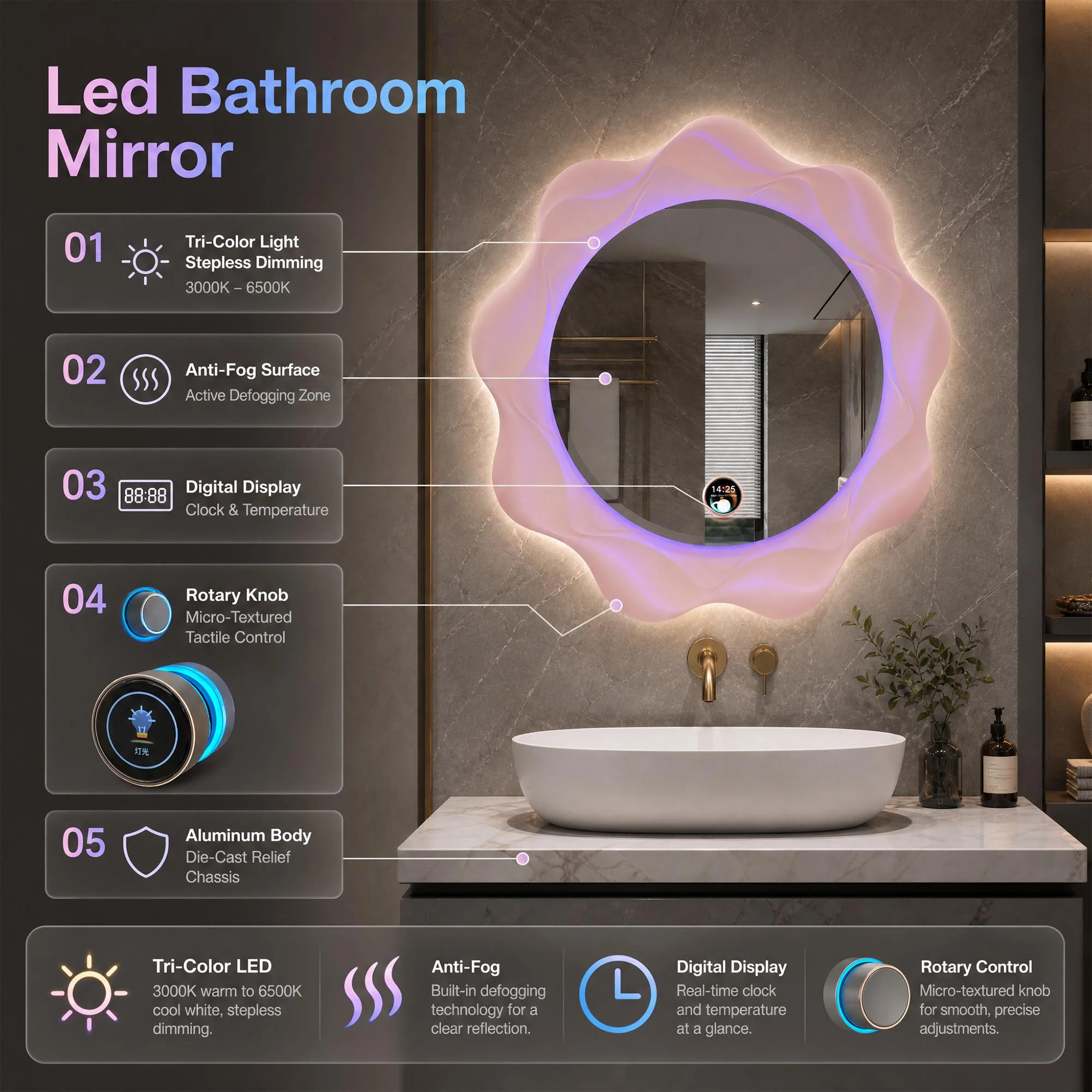 Irregular Bathroom Mirror