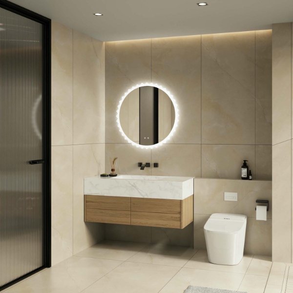 Round Irregular LED Bathroom Mirror